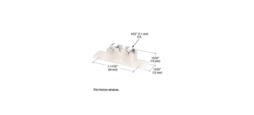 Sliding Window Roller 9/32" Dual Steel Wheels for Horizon Windows pack 2 - Picture 2 of 4