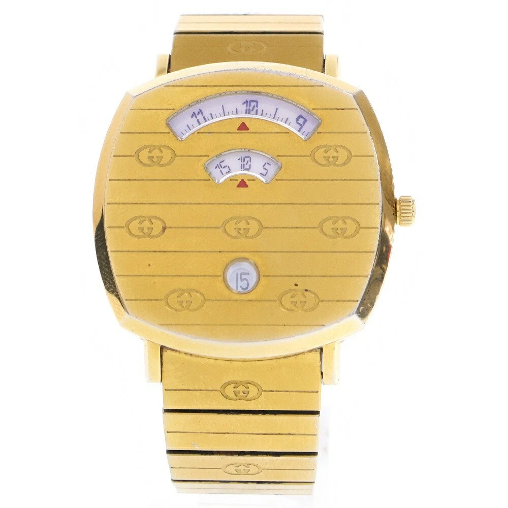 Montre Gucci Grip imbriquée G dorée Ya157409 d'occasion