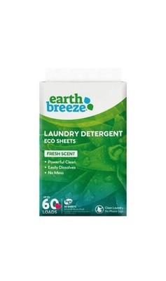 Earth Breeze Laundry Detergent Sheets Fresh Scent Eco Sheets 30 Sheets (10 Pack)