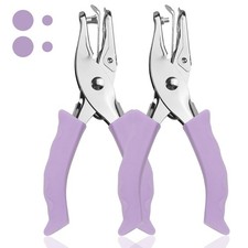 Single Hole Punch, 2 Pcs Hand Hole Puncher with Soft Grip Handle, 1/4" and 1/8"