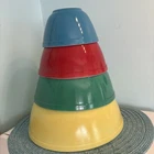Vintage Pyrex Primary Colors Nesting Mixing Bowls Set of 4 RARE MINT 401,2,3,4