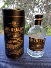 Aberfeldy 12 YO Highland Single Malt Scotch Whisky Empty Bottle And Canister