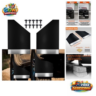 Durable Black Mud Flaps with Reflective Safety Protection for Trucks & SUVs