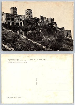 Monasterio Sant Pere de Rodes Port de la Selva Spain Vintage Postcard