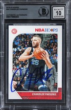 Hawks Chandler Parsons Signed 2019 Hoops #94 Card Auto Graded 10! BAS Slabbed