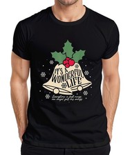 It's a Wonderful Life Christmas bells holly snowflake vintage men's T-Shirt