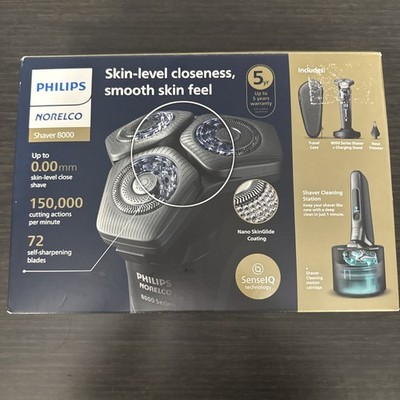 Philips Norelco Shaver 8000, Electric Shaver, Wet & Dry w/ SenseIQ Black NEW OB