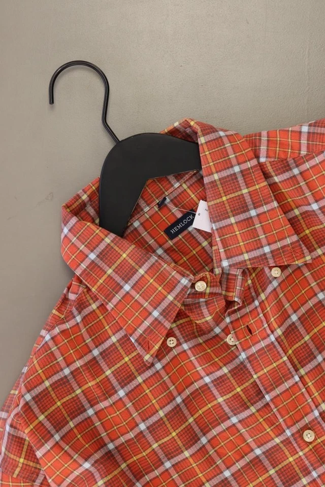 ⭐ Blusa para hombre talla 54, XL a cuadros naranja algodón ⭐ - Imagen 3 de 4