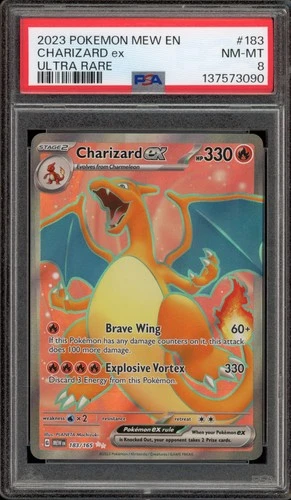 Pokemon Charizard ex 151 MEW EN Ultra Rare #183 PSA 8