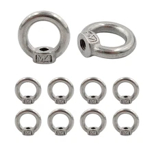 10PCS M4 Lifting Eye Nut, Stainless Steel Lifting Eye Threaded Nut Fastener, Har