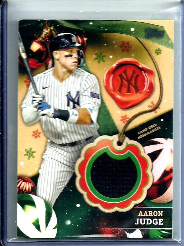 Aaron Judge 2024 Topps Holiday SSP Black Relic Card # RC-AJ New York Yankees