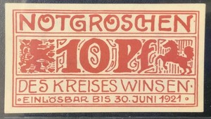 1921 GERMANY PAPER MONEY - 10 PFENNIG UNCIRCULATED BANKNOTE!