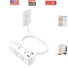 Power Strip Surge Protector, Ultra Thin Flat Plug Extension Cord 5ft, 6 Outle...