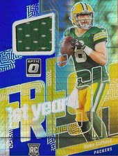 2023 Donruss Optic Sean Clifford Rookie 1st Year Fresh Patch Blue Prizm Packers