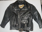 Schott NYC Men's Black Leather Motorcycle Jacket Size 4 Zipper Buckle Button
