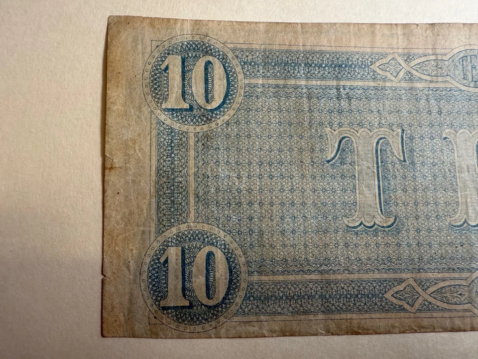 1864 Confederate States T-68 $10 Mint Trim error - Image 4 of 4