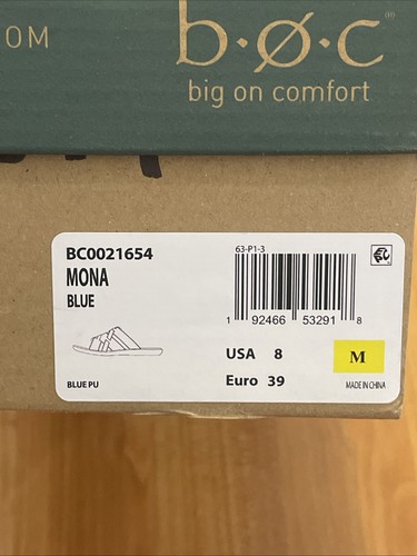 B.O.C. Womens Mona Strappy Slide Sandals Shoes 8 Medium Blue - Picture 6 of 7