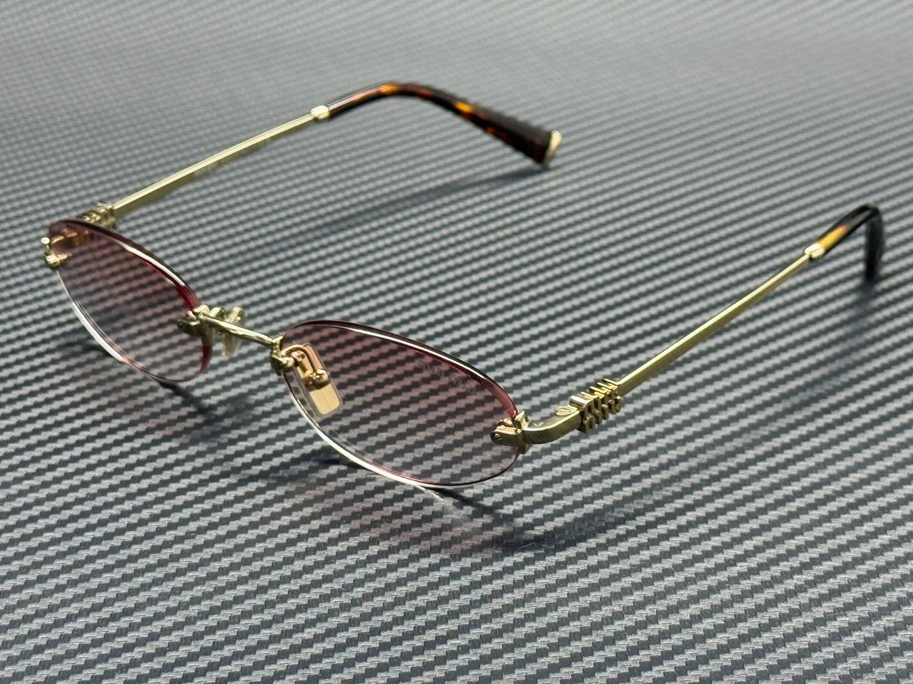 Miu Miu — MIU MIU MU A54S ZVN70O Pale Gold Pink Gradient Women's 51 mm Sunglasses