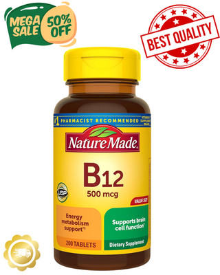 Nature Made Vitamin B12 500 mcg Tablets   Energy Metabolism Support, Nervous Sys