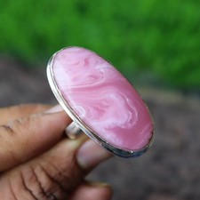 Rhodochrosite Solid 925 Sterling Silver Statement Handmade Ring, All Size M1692