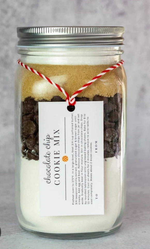 Праздничная банка для печенья смесь шоколадная крошка или рождественская смесь M&M масонская банка подарочная коробка - Изображение 4 из 4