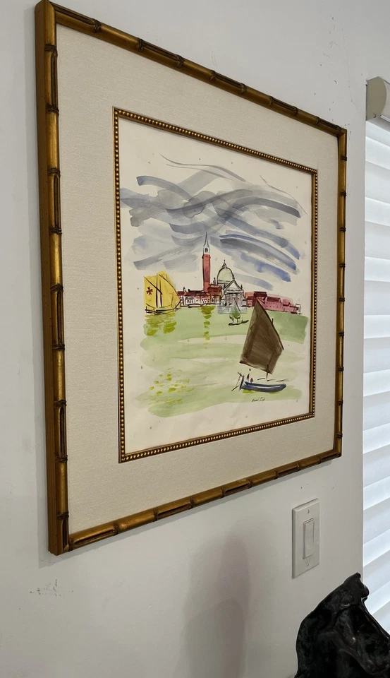 Raoul Dufy Watercolor signed style of (1877 – 1953) Art Hand painting French - Image 4 of 4
