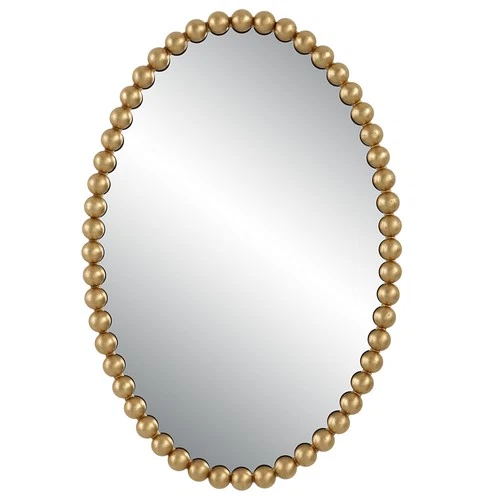 Uttermost 09875 Serna 20" W x 30" H Oval Framed Bathroom Mirror - Gold - Picture 1 of 7