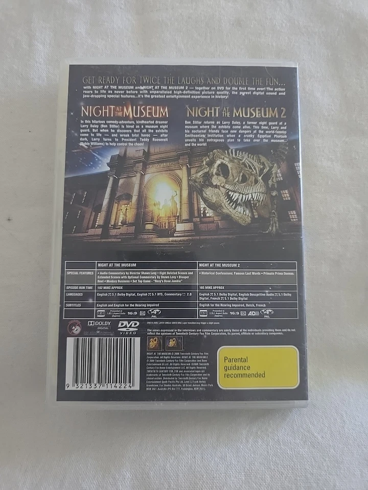 Night At The Museum 1 & 2 - DVD - Region 4 Ben Stiller Family Comedy Movie - Image 2 of 4