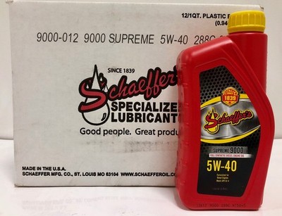 SCHAEFFERS Supreme 9000 Full Synthetic Engine Oil 5W40 RACING OIL 12 Quarts