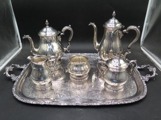 Five Piece Prelude International Sterling Silver Tea Set (C366) Serving Tray