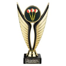 Darts Award 195mm Gold/Black Eagle Trophy Engraved Free