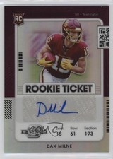 2021 Panini Contenders Optic Rookie Ticket Silver Prizm Dax Milne #205 Auto 17ok