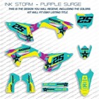 Graphics Kit for Honda CRF250R CRF 250R (2014-2017) Ink Storm – Purple Surge