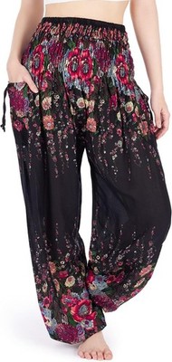 Harem Pants Women High Waist Bohemian Yoga Pants with Pockets