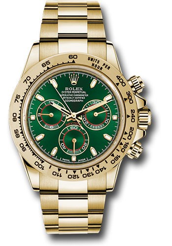 Rolex Daytona Green Stick Dial on Oyster 116508 Complete