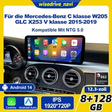 Display Für Mercedes C W205 Carplay GLC X253 12,3" Android14 Autoradio 8+128G Display Für Mercedes C W205 Carplay GLC X253 12,3" Android14 Autoradio 8+128G