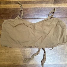 Grade & Gather Tan Brown Crop Top Tie Back Adjustable Straps Cowgirl  Size S