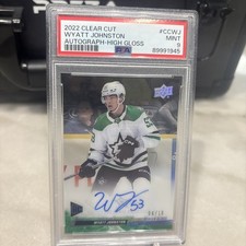 2022-23 Wyatt Johnston Clear Cut High Gloss /10 Rookie #CC-WJ Dallas Stars Psa 9