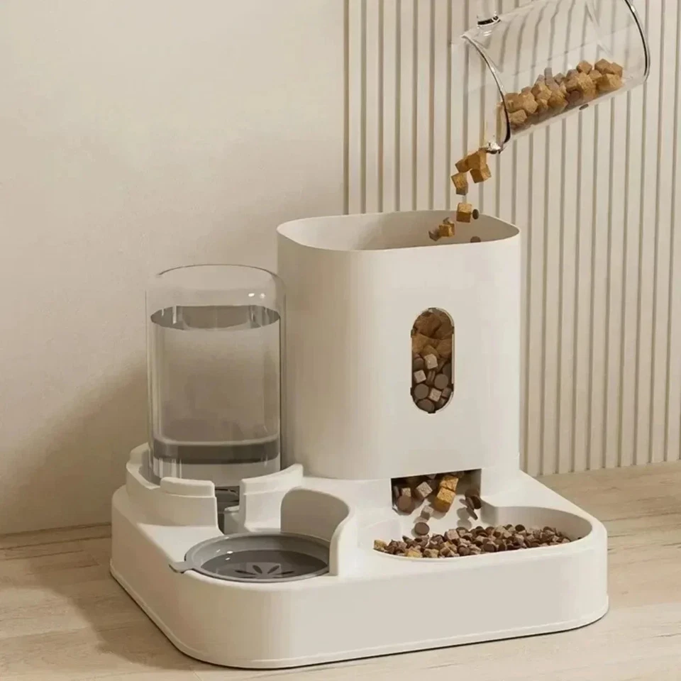Automatic Feeder Dog Cat Food Bowl With Water Fountain Large Capacity Dispenser - Image 4 of 4