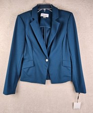 Calvin Klein Women s One Button Blazer Jacket Teal Petites Size 8P
