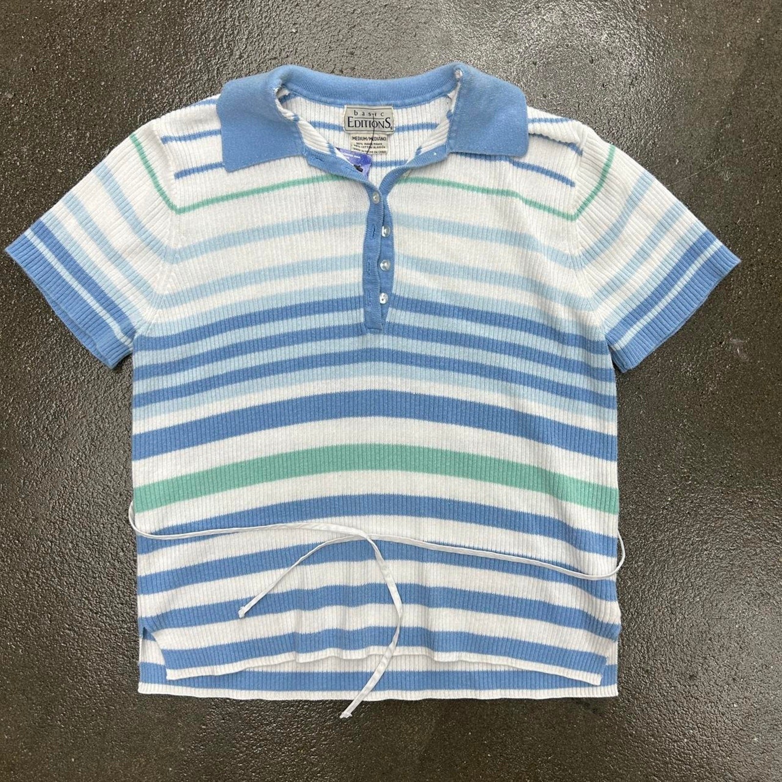 Vintage Y2K Basic Editions Striped Size Medium Ba… - image 1