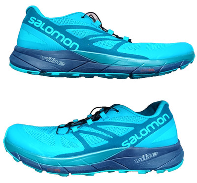 Salomon Vibe Sense Ride Trail Running Shoes Womens Sz 10 Blue Teal Mesh Hiking