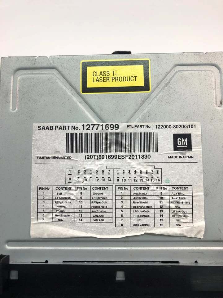 FR1341 SAAB CD RADIO CONTROL 12771699 [PIN/CODE NOT INCLUDED] - Image 4 of 4