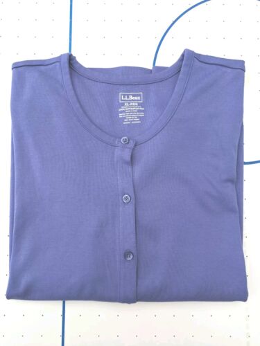Womens LL Bean Cardigan Supima Cotton Long Sleeve Lilac Size XL New Without Tags - Picture 5 of 6
