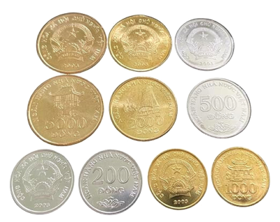ベトナム 旧貨幣 セット 5枚 Vietnam 5 Coins Set 200, 500, 1000, 2000, 5000 Dong UNC World