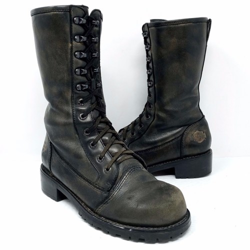 HARLEY-DAVIDSON Women's Patina Leather Mid Calf Motorcycle Boots - Size 6
