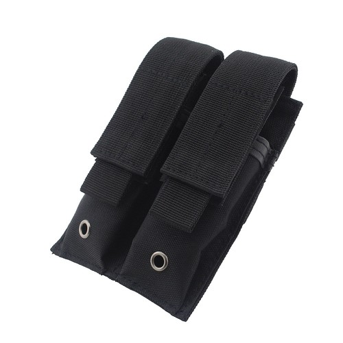 Tactical Molle Double Magazine Pouch Pistol Mag Holder for Hunting Black - Picture 1 of 4