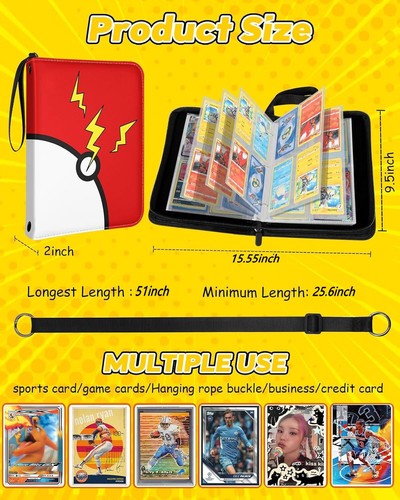 440 Trading Card Ring Binder Folder Album Holds Collect Portfolio Waterproof UK - Picture 2 of 21