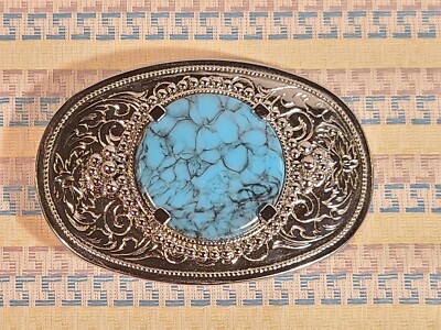 VINTAGE BOHO CHIC SILVER|TURQUOISE BELT Andibro Western Metal Turquoise Chain Belt for Women, Boho  main image 4