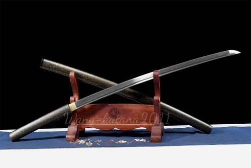 Full Tang Iaido Sword Sharp Japanese Samurai Katana Damascus Folded Steel Blade - Picture 2 of 10